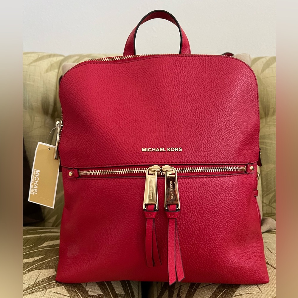 Michael Kors Rhea Red Backpack